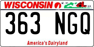 WI license plate 363NGQ