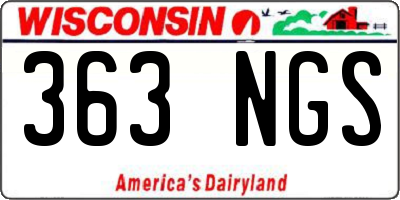WI license plate 363NGS