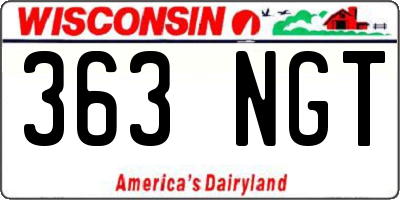 WI license plate 363NGT