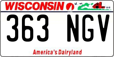 WI license plate 363NGV