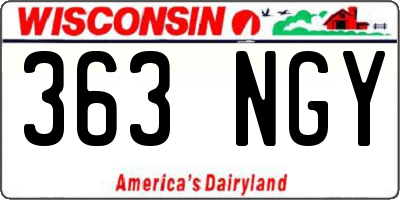 WI license plate 363NGY
