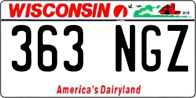 WI license plate 363NGZ