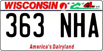 WI license plate 363NHA
