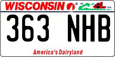 WI license plate 363NHB