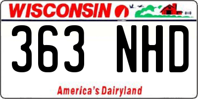 WI license plate 363NHD