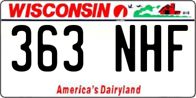 WI license plate 363NHF