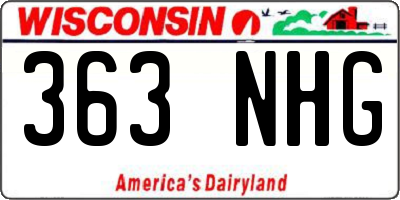 WI license plate 363NHG
