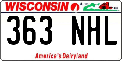 WI license plate 363NHL