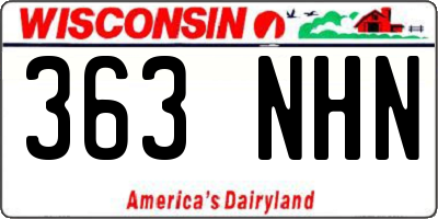 WI license plate 363NHN
