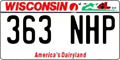 WI license plate 363NHP