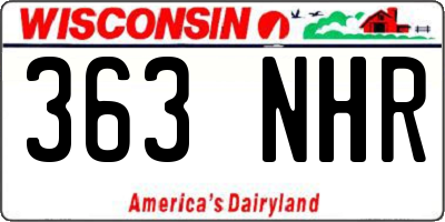 WI license plate 363NHR