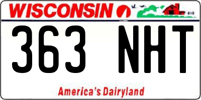 WI license plate 363NHT