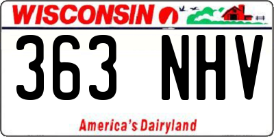 WI license plate 363NHV