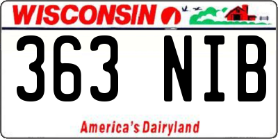 WI license plate 363NIB