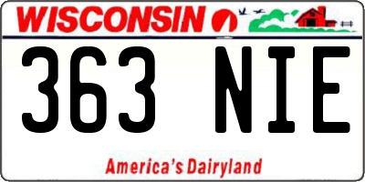 WI license plate 363NIE