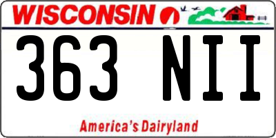 WI license plate 363NII