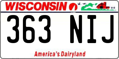 WI license plate 363NIJ