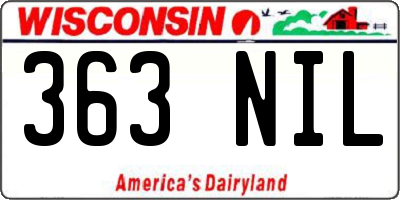 WI license plate 363NIL