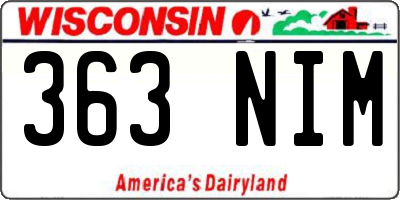WI license plate 363NIM