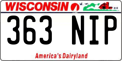 WI license plate 363NIP