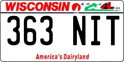 WI license plate 363NIT