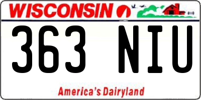 WI license plate 363NIU