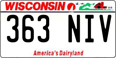 WI license plate 363NIV