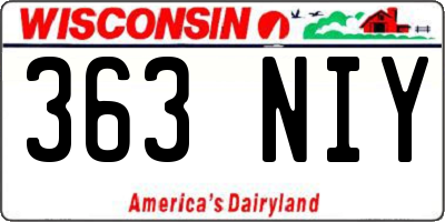 WI license plate 363NIY