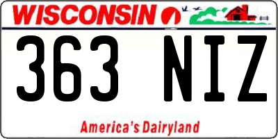 WI license plate 363NIZ