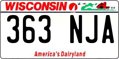 WI license plate 363NJA