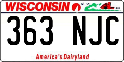 WI license plate 363NJC
