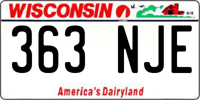 WI license plate 363NJE