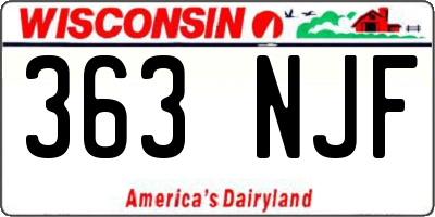 WI license plate 363NJF