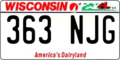 WI license plate 363NJG