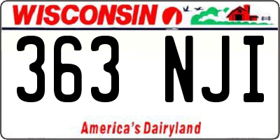 WI license plate 363NJI