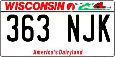 WI license plate 363NJK