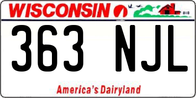 WI license plate 363NJL
