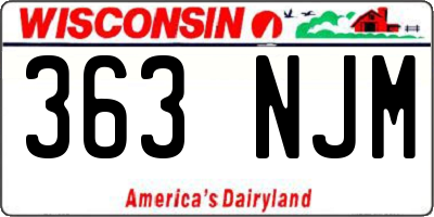 WI license plate 363NJM