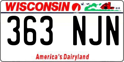 WI license plate 363NJN