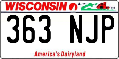 WI license plate 363NJP
