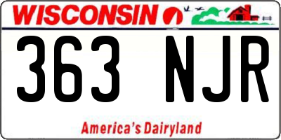 WI license plate 363NJR