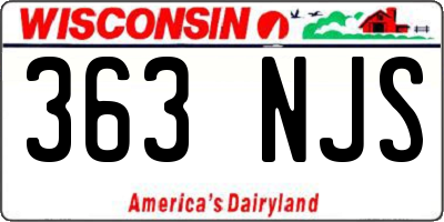 WI license plate 363NJS