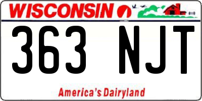 WI license plate 363NJT