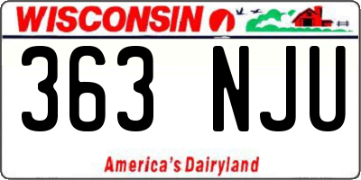 WI license plate 363NJU