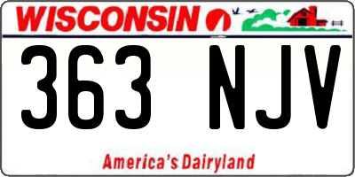 WI license plate 363NJV