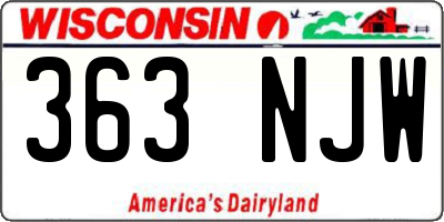 WI license plate 363NJW
