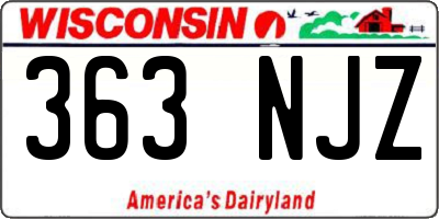 WI license plate 363NJZ