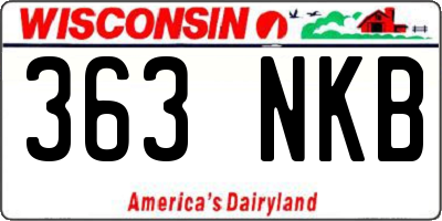 WI license plate 363NKB