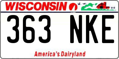 WI license plate 363NKE