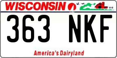 WI license plate 363NKF
